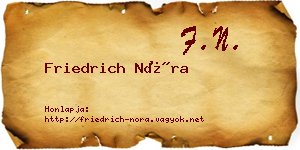 Friedrich Nóra névjegykártya