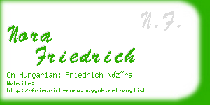 nora friedrich business card